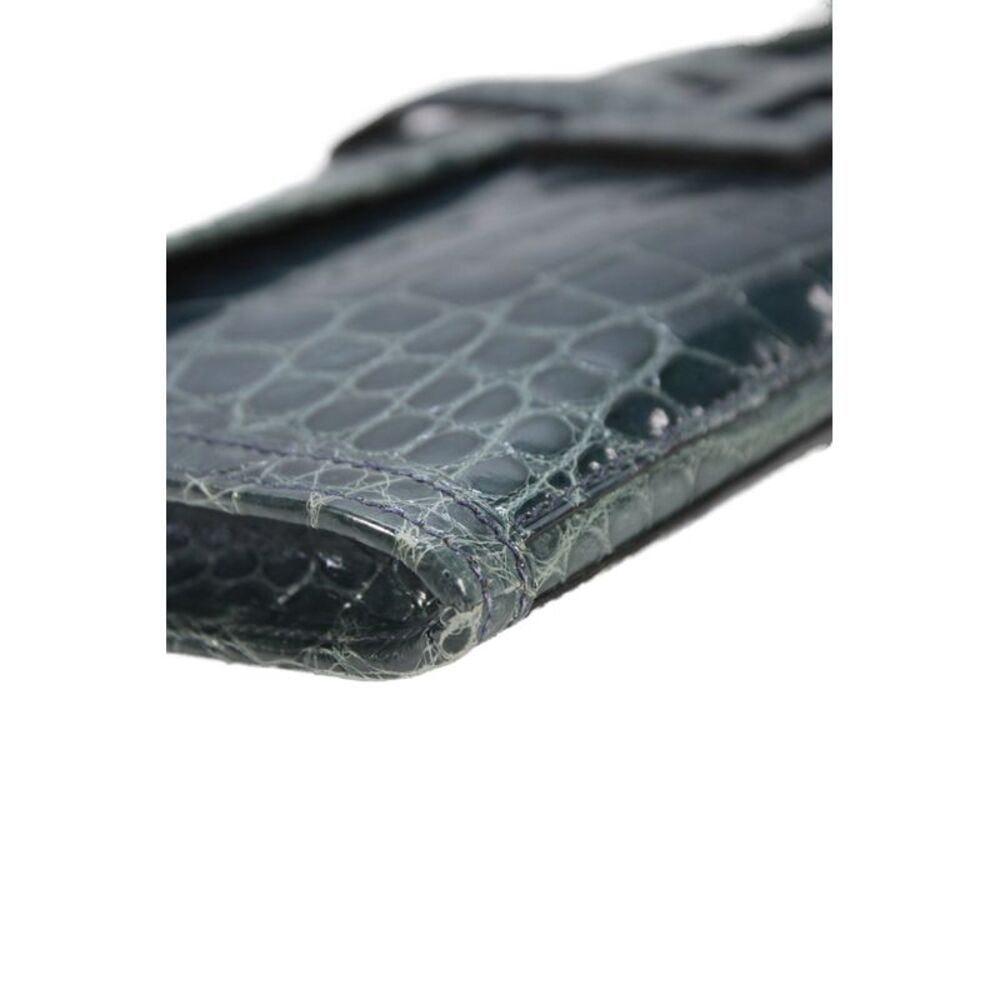 Hermes Womens Bleu Izmir Crocodilus Niloticus Jige Elan Clutch Handbag - Picture 7 of 10